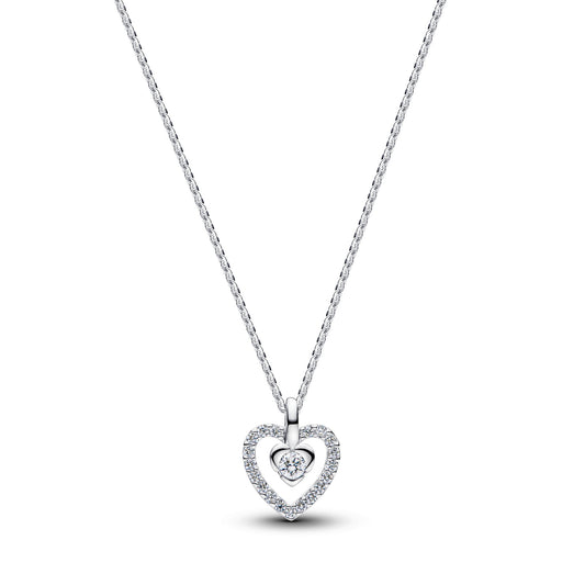 Collar Corazón Doble Pavé