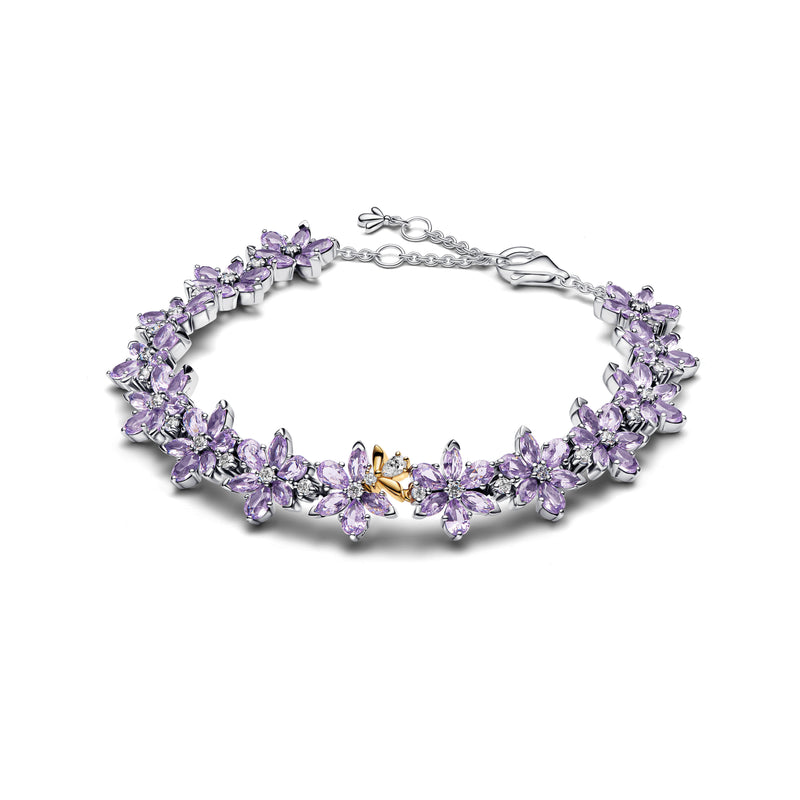 Brazalete Con Broche Flor Zirconia Rosa De Bridgerton