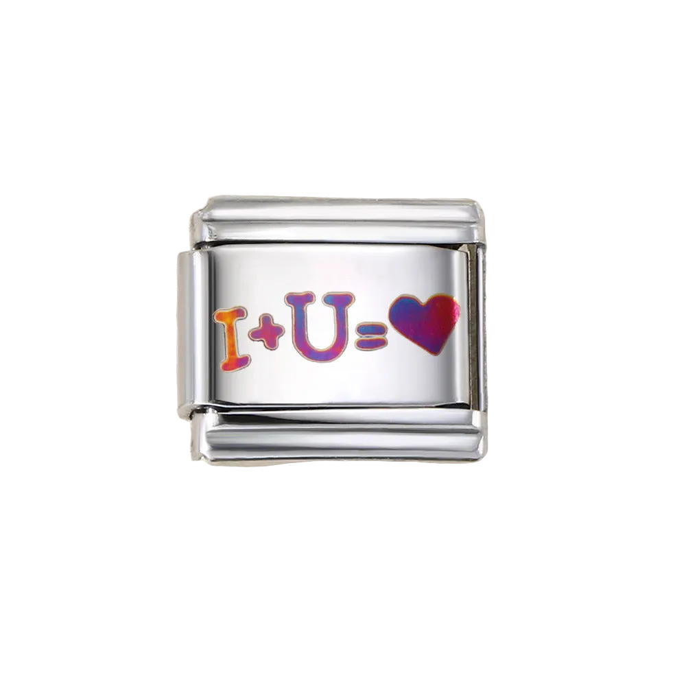 Charm Para Brazalete Italiano Tornasol I+U=❤️
