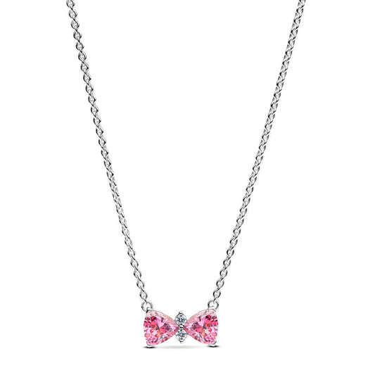 Collar Moño Rojo / Rosa / Plata