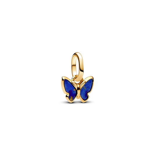 Charm Colgante Mariposa Azul Y Dorado