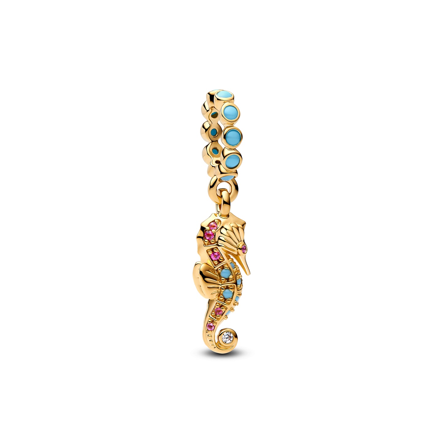 Charm Colgante Caballito De Mar Dorado Brillante