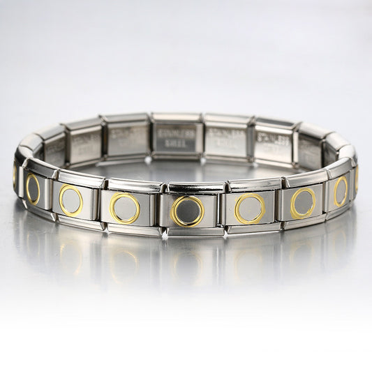 Brazalete Italiano Circulos Dorados