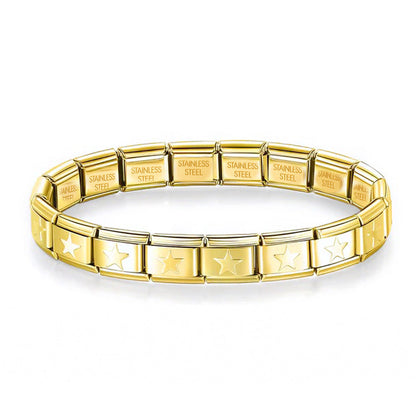 Brazalete Italiano Estrellas Oro / Oro Rosa