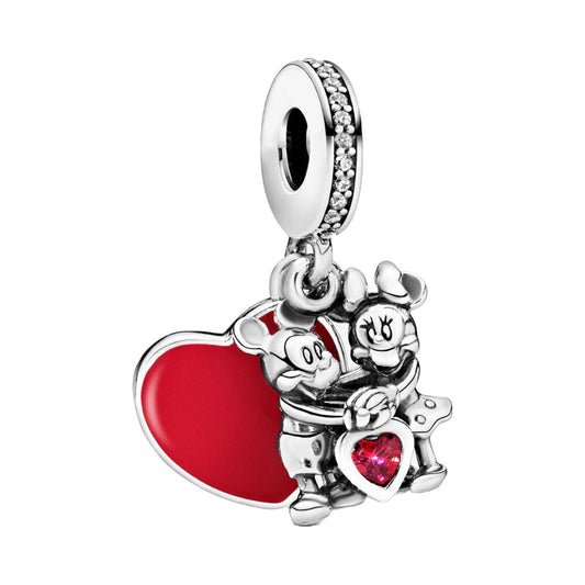 Charm Colgante Mickey Y Minnie Mouse Corazón Enamorados De Disney®