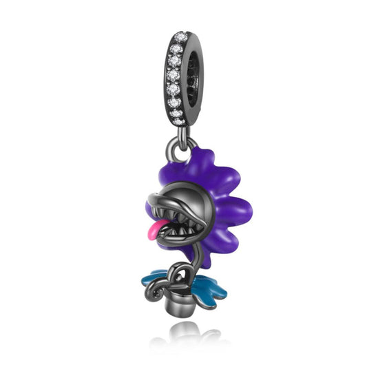 Charm Colgante De Planta Carnívora Gris Oscuro