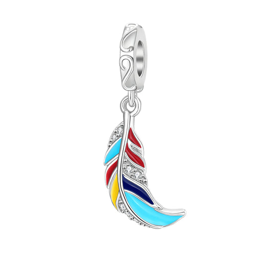 Charm Colgante Pluma Esmaltada