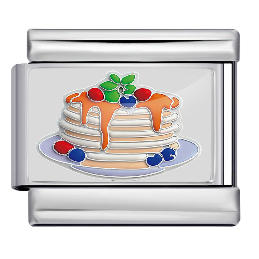Charm Para Brazalete Italiano Pancakes Plata / Oro