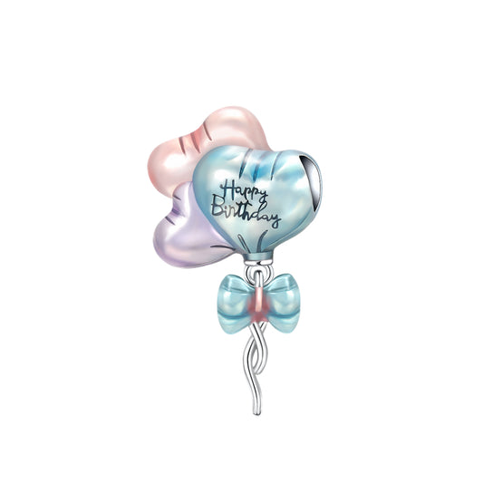 Charm Colgante Moño Y Globos De Cumpleaños
