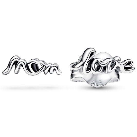 Pendientes De Botón Mom Love