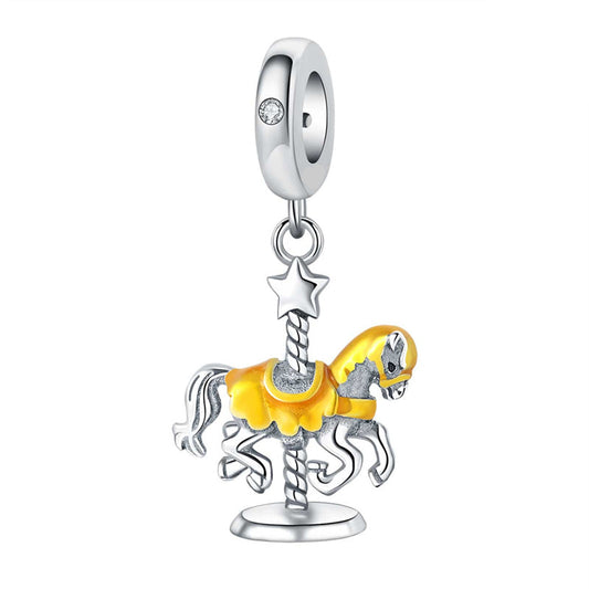 Charm Colgante Carrusel Caballo Dorado