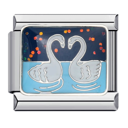 Charm Para Brazalete Italiano Cisnes