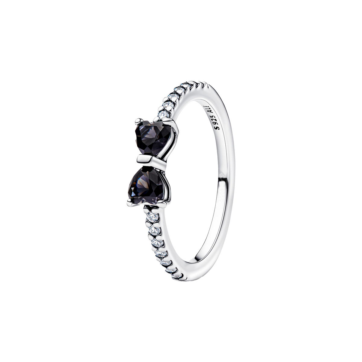 Anillo Moño Corazones Negros