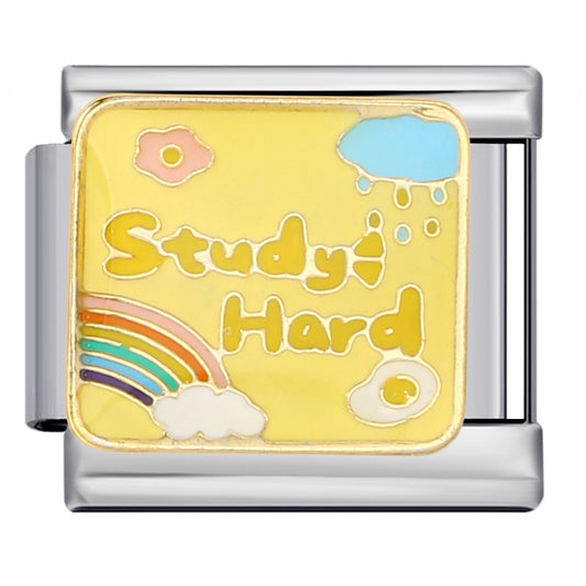 Charm Para Brazalete Italiano Study Hard