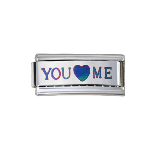 Charm Largo Para Brazalete Italiano Tornasol You ❤️ Me