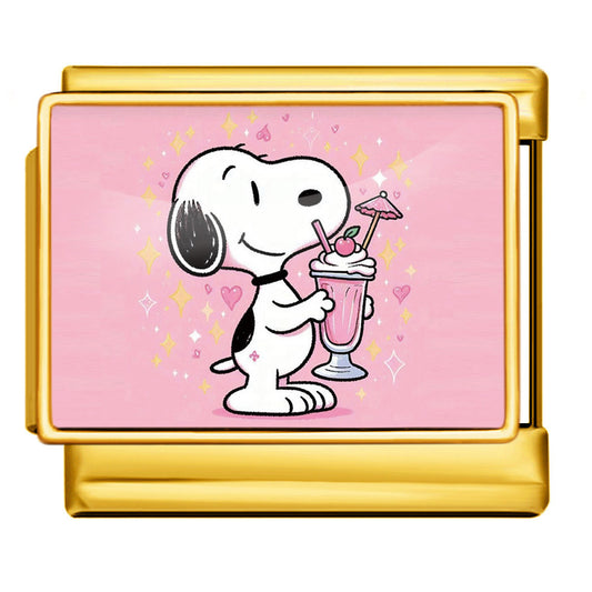 Charm Para Brazalete Italiano De Snoopy De Peanuts® Plata / Oro