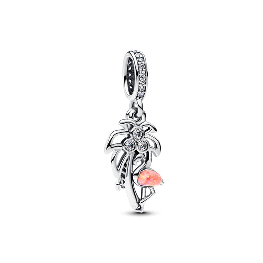 Charm Colgante Palmera Rosa Opalescente