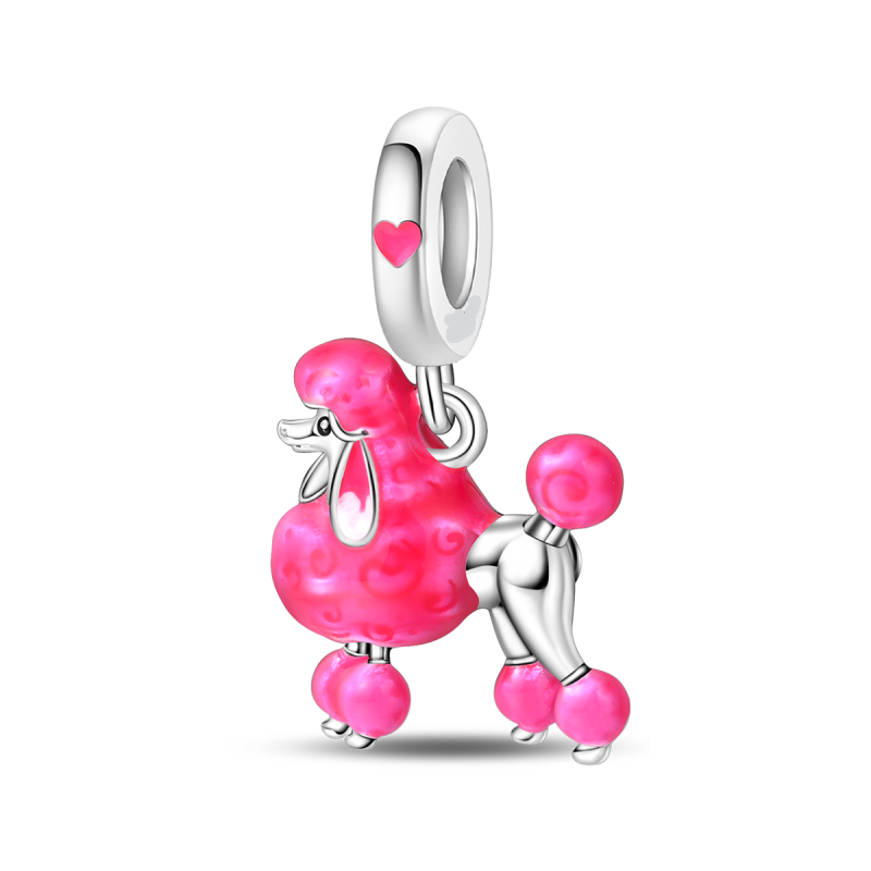 Charm Colgante French Poodle Rosa