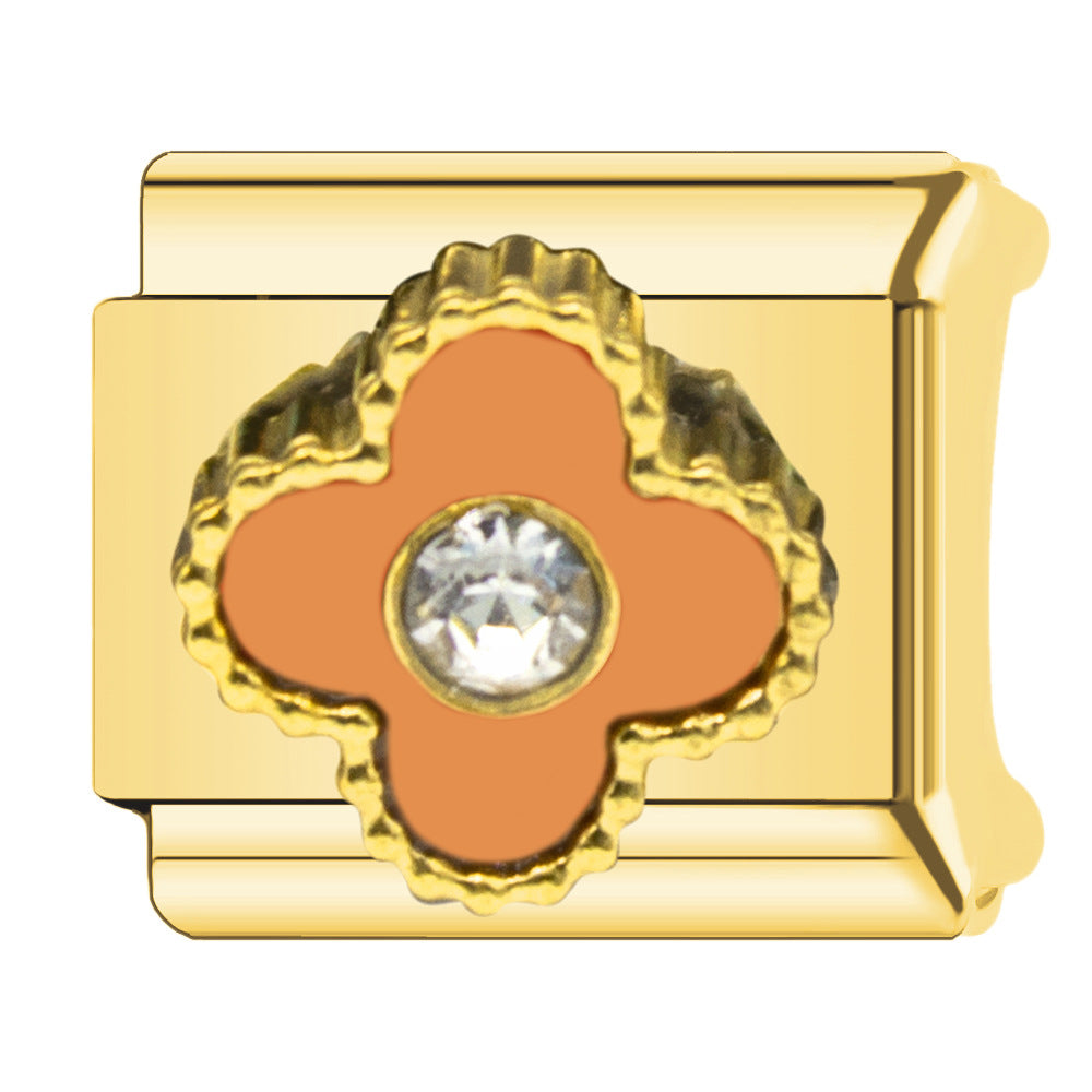 Charm Para Brazalete Italiano Alhambra, 5 motivos Oro Con Perla