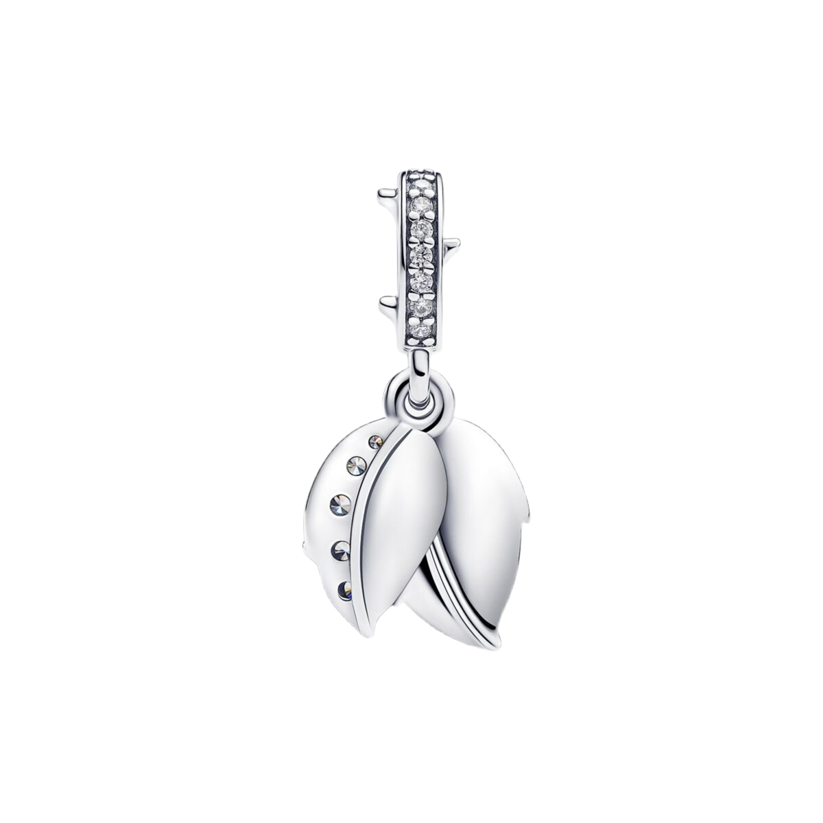 Charm Colgante Doble Rosa Blanca