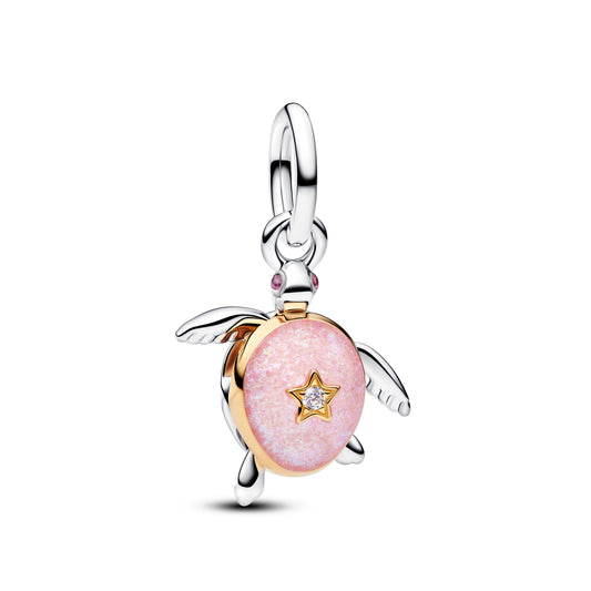 Charm Colgante Tortuga Murano Rosa