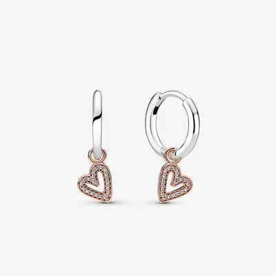 Pendientes De Aro Corazón Pavé