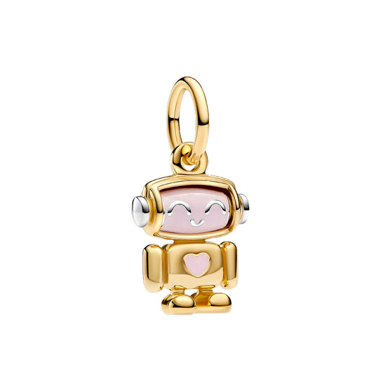Charm Colgante Cara Robot Giratoria