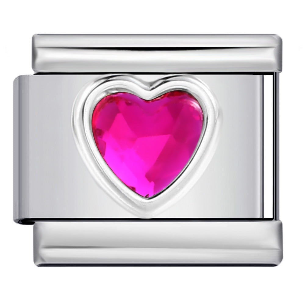 Charm Para Brazalete Italiano Piedra Preciosa Corazón