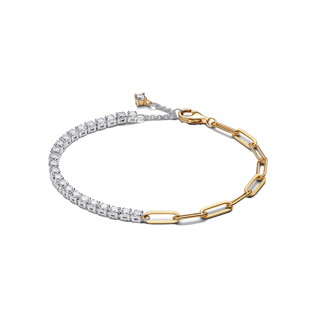 Brazalete Cadena Eslabones y Zirconias