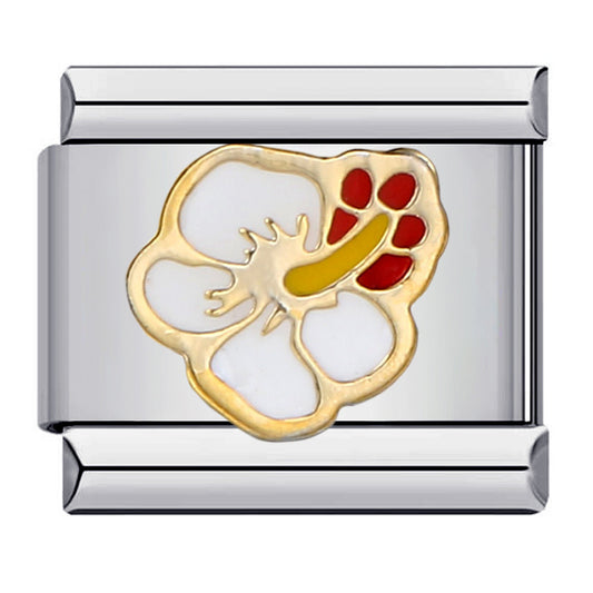 Charm Para Brazalete Italiano Flor Hibisco