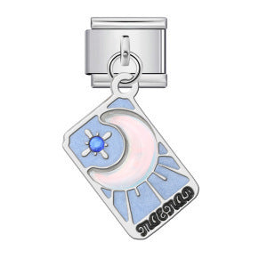 Charm Colgante Para Brazalete Italiano Luna Azul