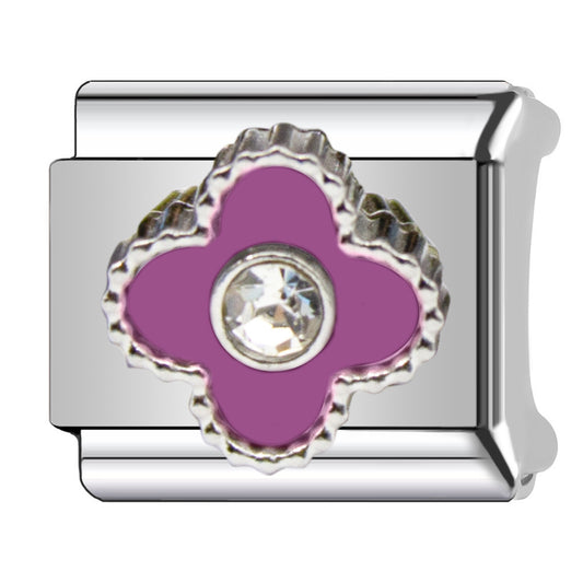 Charm Para Brazalete Italiano Alhambra, 5 motivos Plata Con Perla