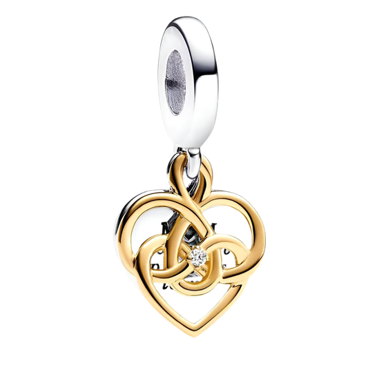Charm Colgante Doble Mamá Con Diamante Sintético