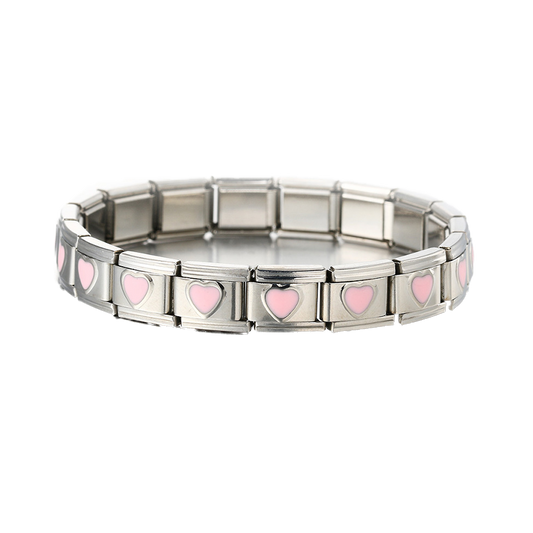 Brazalete Italiano Corazón Rosa
