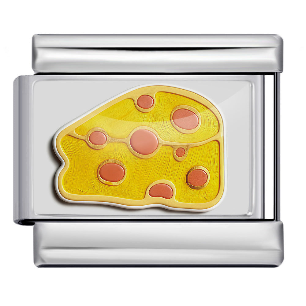 Charm Para Brazalete Italiano Queso Cheddar Plata / Oro
