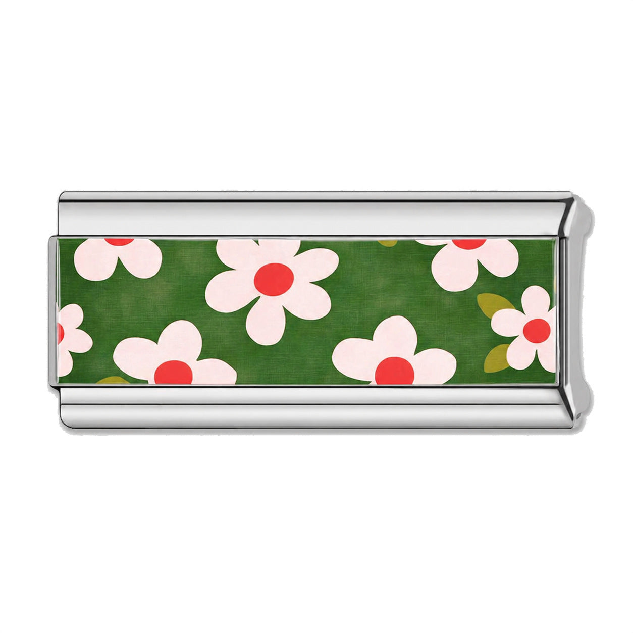 Charm Para Brazalete Italiano Doble Flores Manzanilla