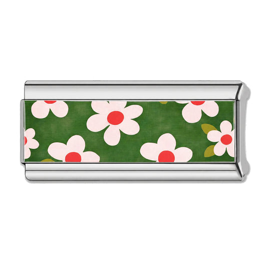 Charm Para Brazalete Italiano Doble Flores Manzanilla