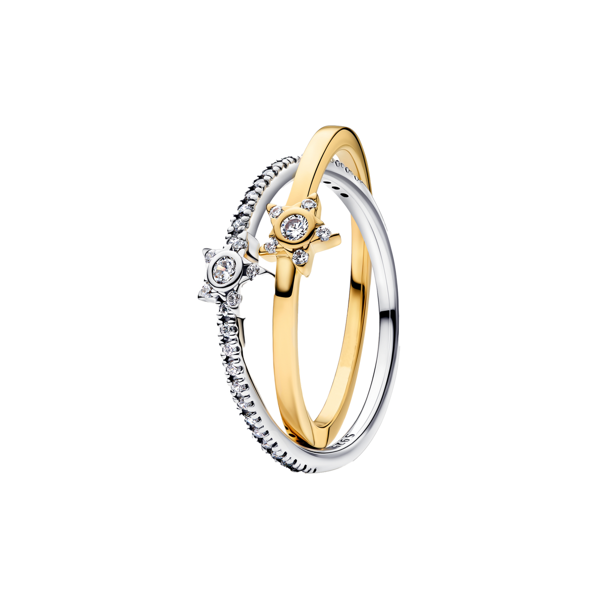 Anillo Doble Piedras Pavé Centelleantes