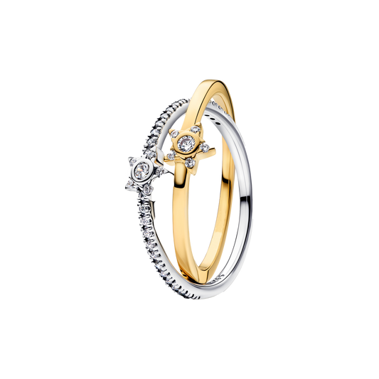 Anillo Doble Piedras Pavé Centelleantes