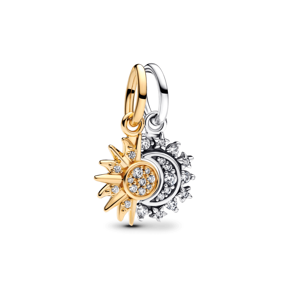 Charm Colgante Sol Celestial Y Luna Azul Celeste (Set)🌞🌜