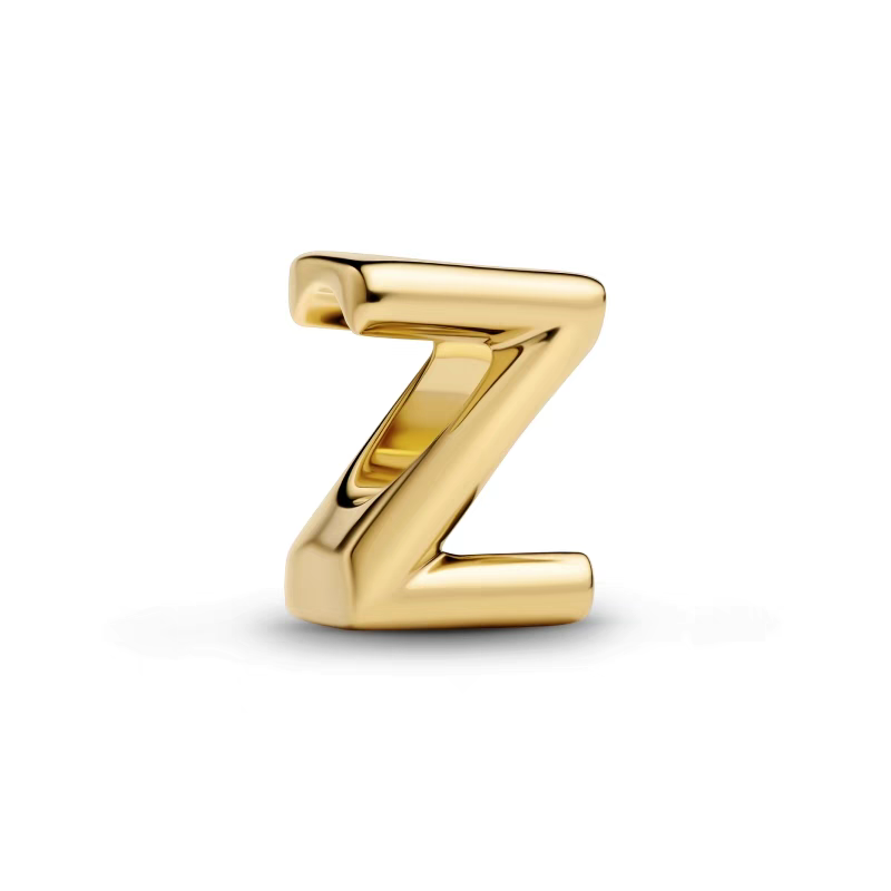 Charm Con Letra Del Alfabeto A-Z Dorado