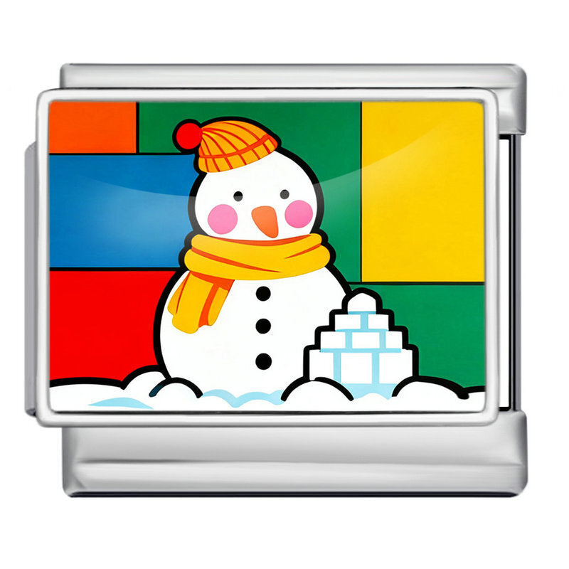 Charm Para Brazalete Italiano SnowMan Navideño