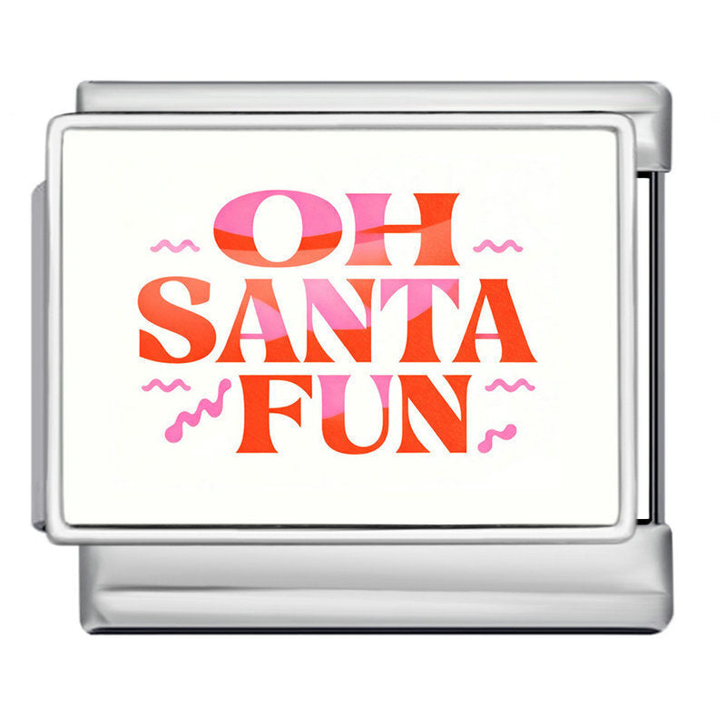 Charm Para Brazalete Italiano Oh Santa Fun Navidad