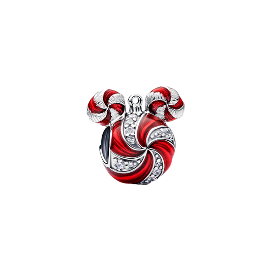 Charm Esfera Navideña Bastón De Caramelo De Mickey Mouse De Disney®