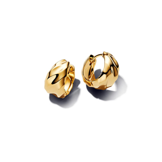 Pendientes De Aro Ondulados Oro