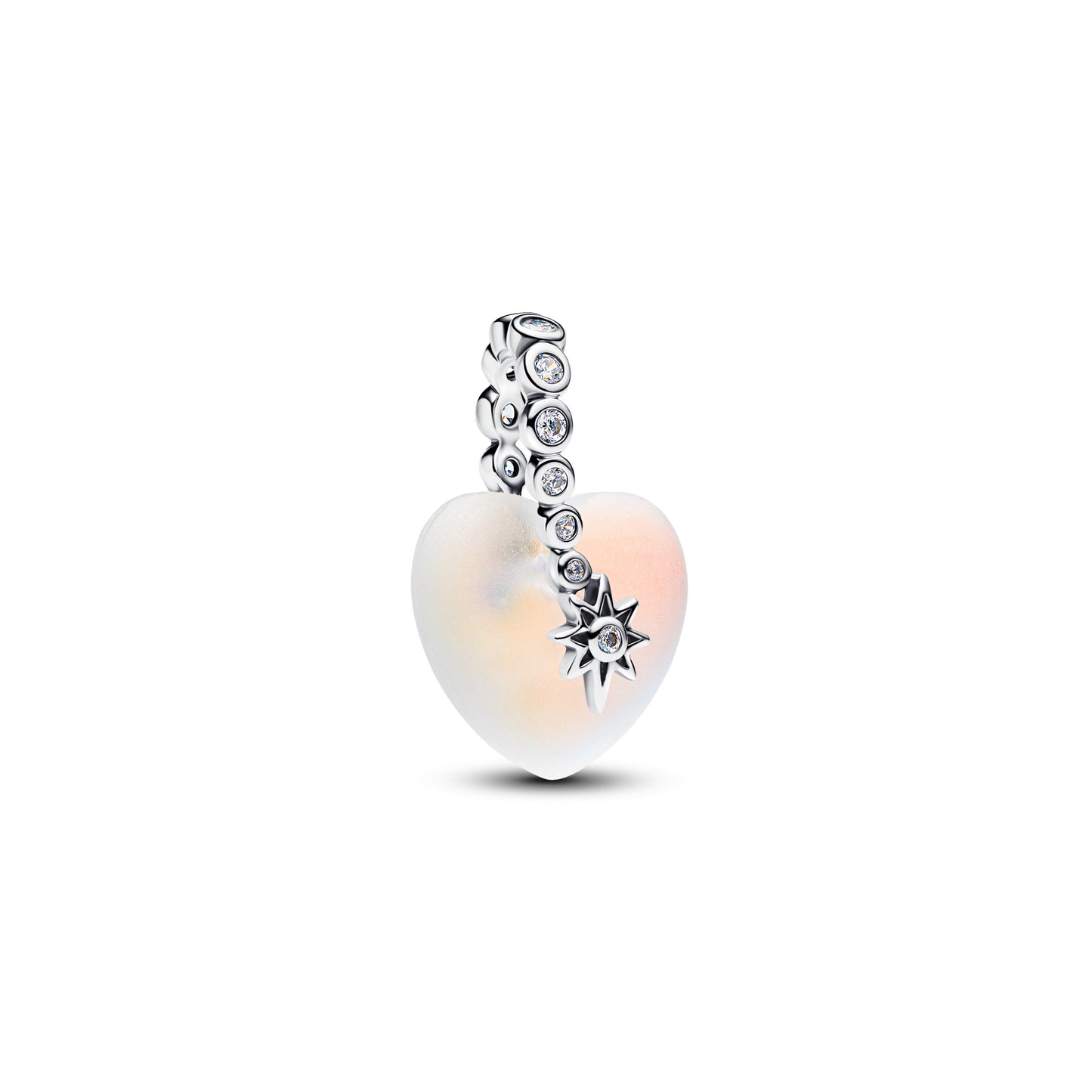 Charm Colgante Corazón Blanco Con Pequeña Estrella