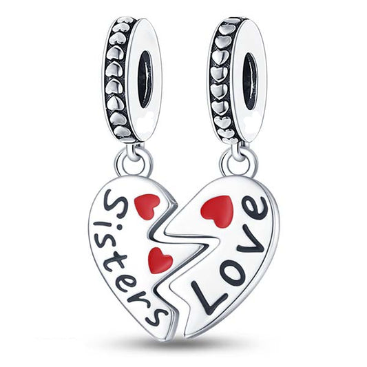 Charm Colgante Compartido Amor De Hermanas