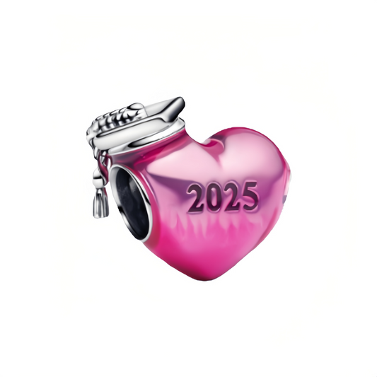 Charm Corazón Rosa De Graduación 2025