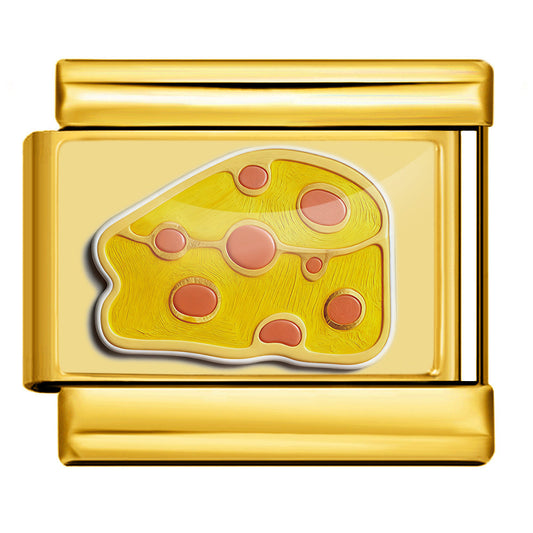 Charm Para Brazalete Italiano Queso Cheddar Plata / Oro