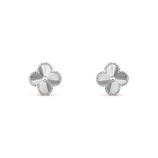 Pendientes De Botón Vintage Alhambra, Color Plata🍀